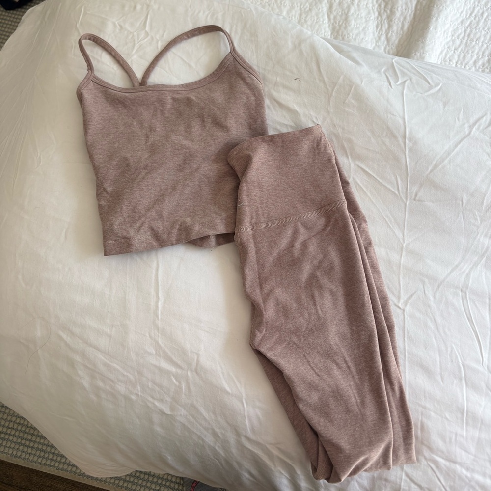 Beyond Yoga Spacedye Slim Racerback Tank and Caught in the MIDI Leggings